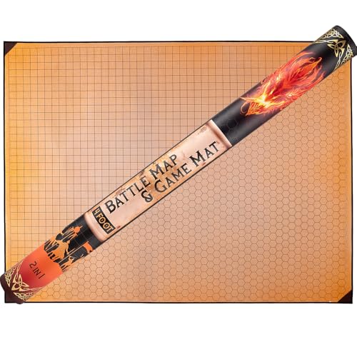 2-in-1 DND Battle Map and 4 Foot Rubber Game Mat