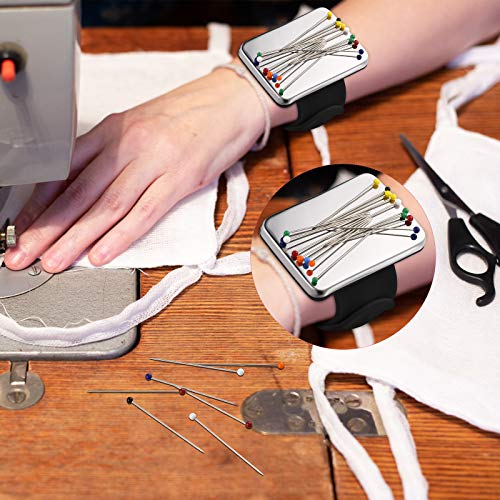 Magnetic Wrist Sewing Pincushion with 100 Pcs 1.5" Pins