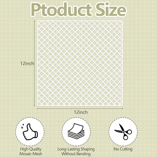 24 Pcs Mosaic Grid Tile Mesh with Adhesive Backing (24 Count)
