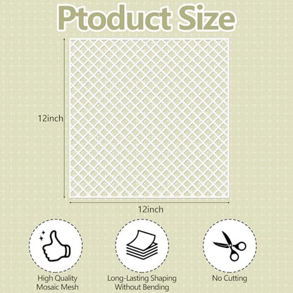 24 Pcs Mosaic Grid Tile Mesh with Adhesive Backing (24 Count)
