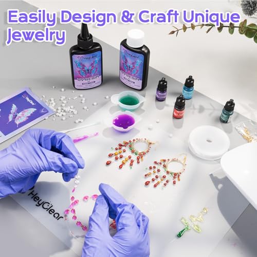 UV Resin Kit Jewelry Making Supplies with 18 LEDs Large UV Light