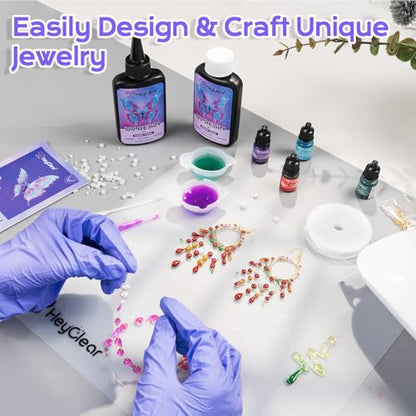 UV Resin Kit Jewelry Making Supplies with 18 LEDs Large UV Light