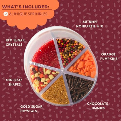 Sprinkles 6 Cell Edible Sprinkle Mix Jimmies Perfect for Cake Decorations Baking Ice Cream Cookies Cupcake Topper (2.75 Ounce)