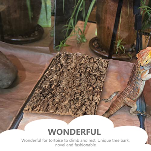 Cork Bark 3Pcs Plants Decor Cork Terrarium Background Decorative Tree Bark Adornment Reptile Climbing Plaything for Gecko Lizard Tortoise Frog Bearded Dragon Tank Access