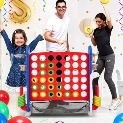 Giant 4-in-a-Row Connect Game w/Bag & Quick-Release Slider