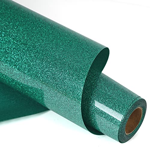 RENLITONG Green Glitter Heat Transfer Vinyl HTV Vinyl Rolls
