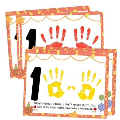 100th Day of School Handprint DIY Craft Greeting Cards