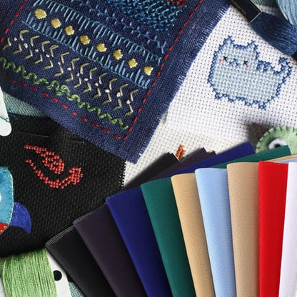 12 Pcs 14 Count Aida Cloth Cross Stitch Fabric (12 Count)