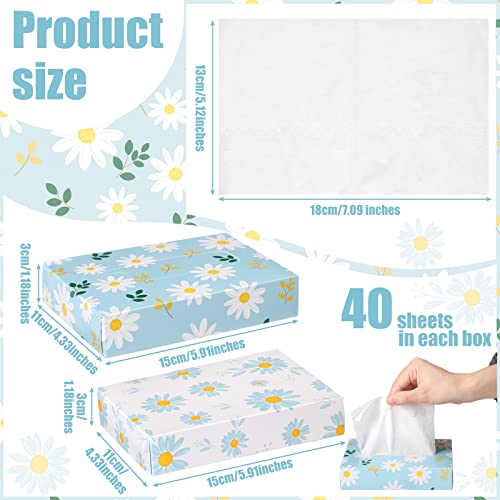 24 Packs 960 Sheets Tissue Cube Car Facial Boxes Disposable Facial Travel Tissues Holder Soft Watercolor Boxes 2 Ply 40 Sheets for Wedding Household Car Kitchen Bathroom (960 Count)