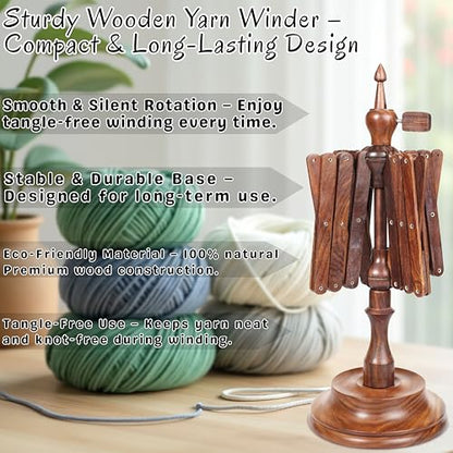 Rosewood Table Top Yarn Swift