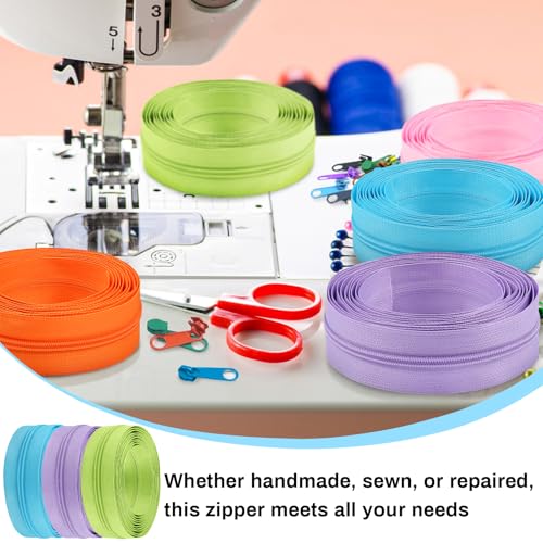 31 Yards 10 Pieces Sewing Zippers #3 Nylon Coil Zippers Assorted Zipper for Sewing with 40 Zipper Sliders for Tailor Sewing Crafts Supplies