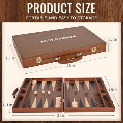 Sapele Wood Backgammon Board Game Set