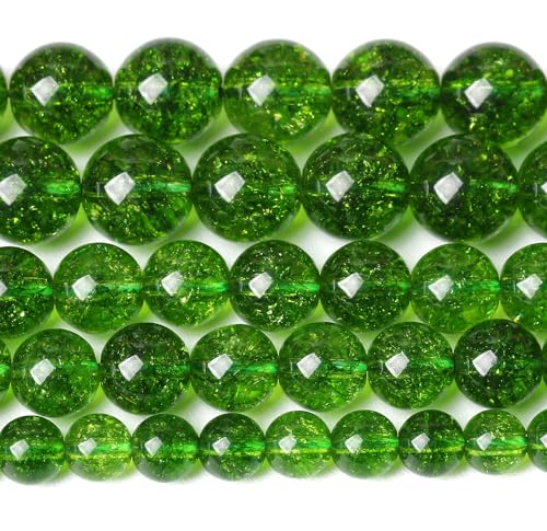 12MM Green Peridot Crystal Quartz Beads Natural Gemstone Beads Round Loose Beads for Jewelry and Bracelets Making 320pcs 15