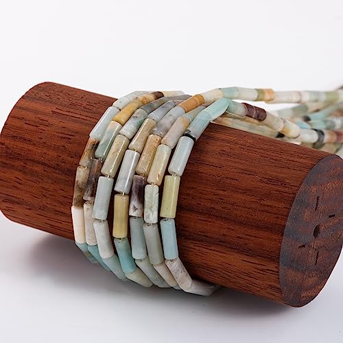 Natural Amazonite Cylinder Tube Beads 4x13mm 38cm (28 Count)