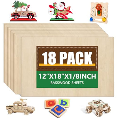 18 Pack Basswood Sheets12x18x1 (18 Count)