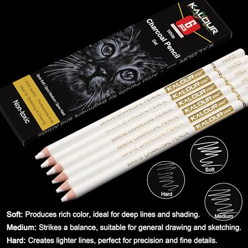 White Charcoal Pencils Drawing Set (6 Count)