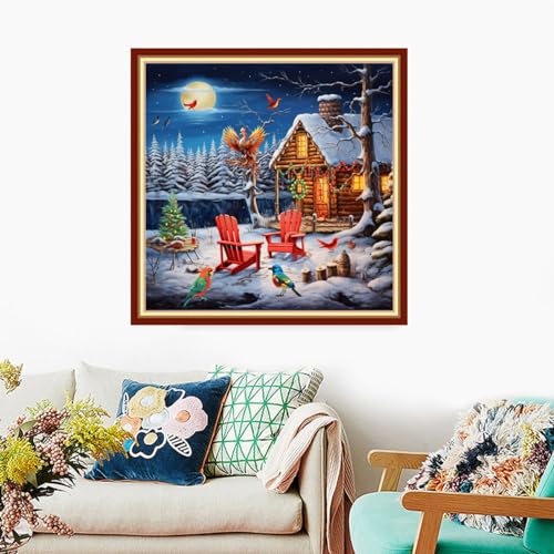 Stamped Cross Stitch Kits Full Range of Embroidery Needlework Starter Kits for Beginners Adults 11CT Embroidery Patterns Art Crafts DIY Needlepoint Kits