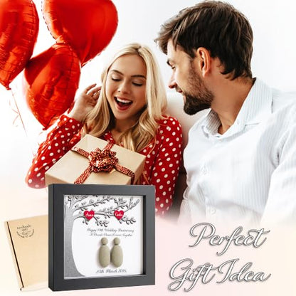 Personalized Anniversary Pebble Art Wooden Couple Sign