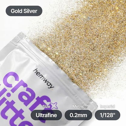 Craft Glitter Gold Silver 100g Ultrafine Glitter (3.5 Ounce)