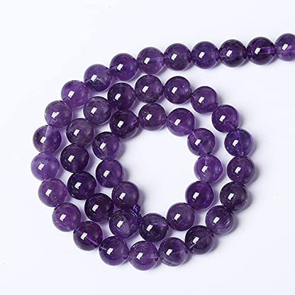 4mm 90pcs AAAAAA Natural Amethyst Purple Crystal Quartz Beads Gemstones Round Stone Beads for Jewelry Making DIY Women's Bracelet Necklace (16 Count)
