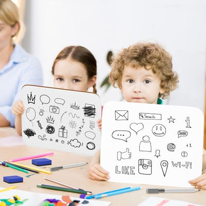 12 Pack Small White Board Dry Erase 5x7 Inch Mini Whiteboard Small Dry Erase Board with Markers Erasers Double Sided Dry Erase Lapboards for Students Teachers School Supplies Meeting Voting (12 Count)