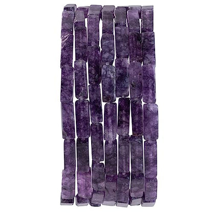 Natural Amethyst Rectangle Tube Beads 4x13mm 38cm (28 Count)