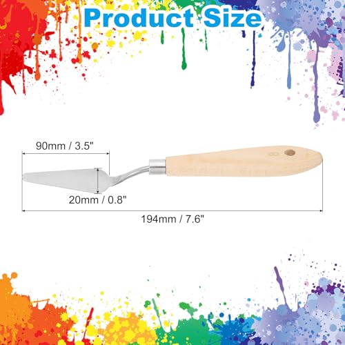 Art Spatula No.8 20mm Stainless Steel Flexible Palette Knife Painting Knife Painting Spatula Oil Painting Mixing Scraper with Wood Handle for Canvas Acrylic Painting