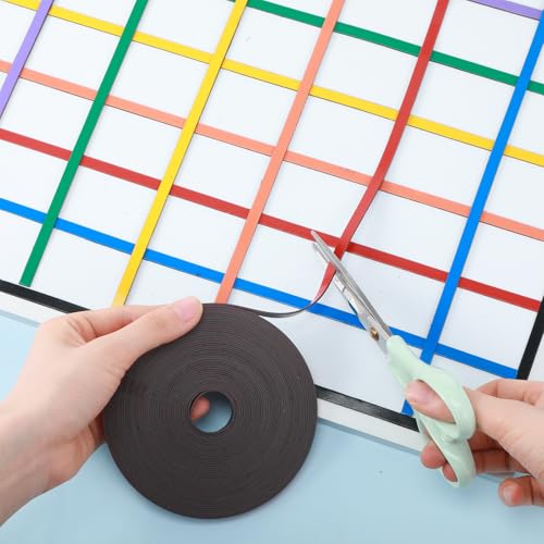 33 ft x 1 4in Magnetic Tape 12 Rolls Back to School Supplies Colored Magnetic Board Dividers (12 Count)