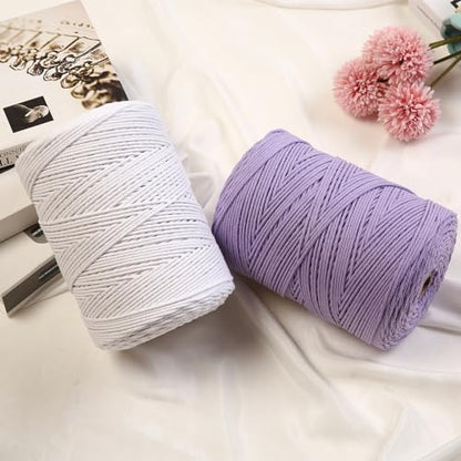 Cotton Macrame Cord 3mm 546yards Natural Colored Macrame Supplies