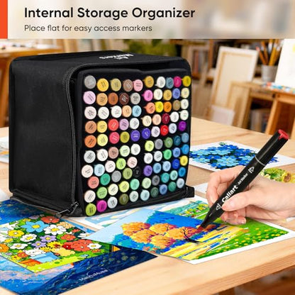 100 Colors Alcohol Markers Dual Tip Art Markers for Adult Coloring