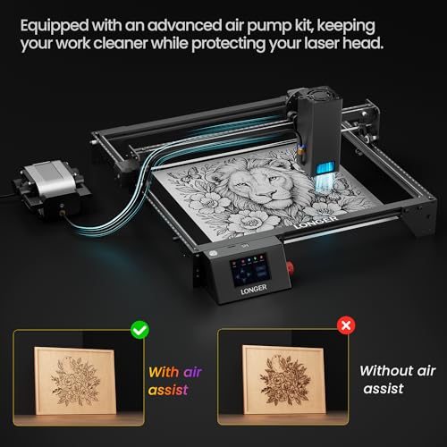 Laser Engraver Ray5 20000mW Engraver Machine with Air Assist Kit DIY CNC Laser Cutter Tool for Metal Glass Wood Working Area 15.7 "x15.7" with 4