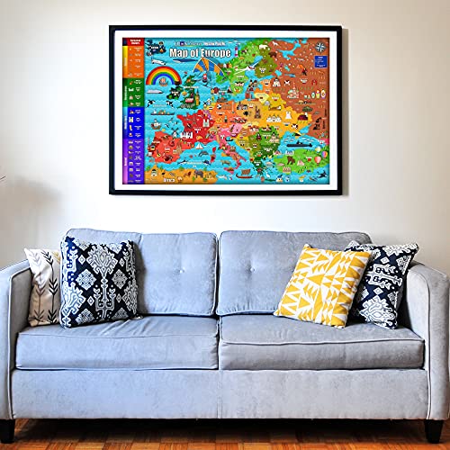 Colorful Map of Europe 1000 Pieces Jigsaw Puzzle for 13+