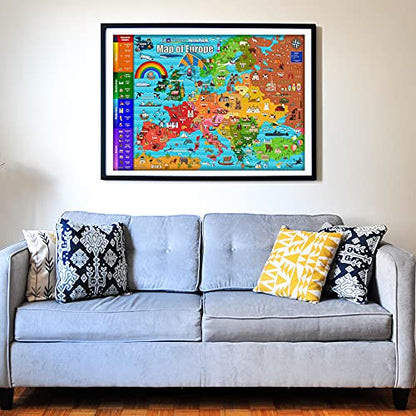 Colorful Map of Europe 1000 Pieces Jigsaw Puzzle for 13+