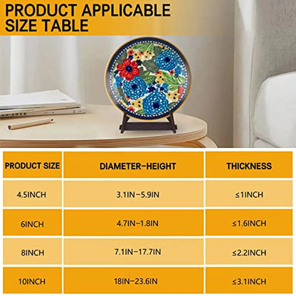 2 Pack 8 Inch Wooden Plate Stands for Display