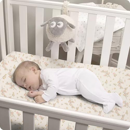 Organic Baby Crib Sheets 52x28 Inches 2 Pack 100% Muslin Cotton Soft Fitted Crib Mattress Sheet for Baby Girls (2 Count)