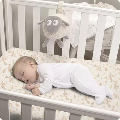 Organic Baby Crib Sheets 52x28 Inches 2 Pack 100% Muslin Cotton Soft Fitted Crib Mattress Sheet for Baby Girls (2 Count)