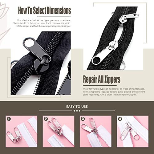 250Pcs Zipper Slider Repair Replacement Fix Kit for Bags Coats (250 Count)