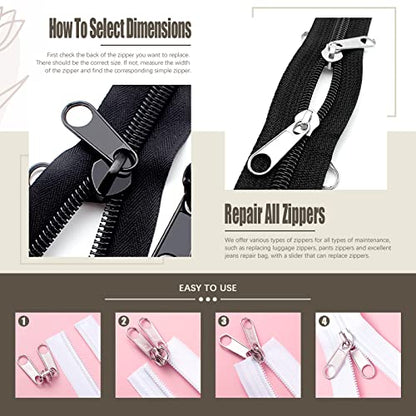 250Pcs Zipper Slider Repair Replacement Fix Kit for Bags Coats (250 Count)