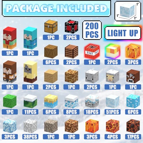 Magnetic Blocks for Kids 3+ (200 Count)