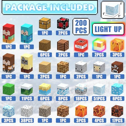 Magnetic Blocks for Kids 3+ (200 Count)