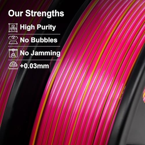 Silk PLA 3D Printer Filament Triple Color Silk PLA Filament 1.75mm 3D Printing Filament Fit Most FDM Printers