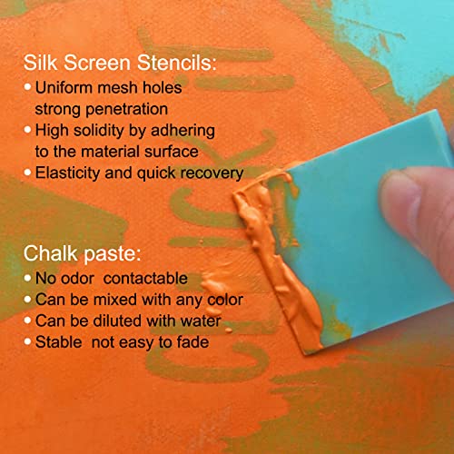 Silk Screen Stencils Self Adhesive Reusable Mesh Printing Stencil for Painting on Wood Fabric Chalkboard Home Decor