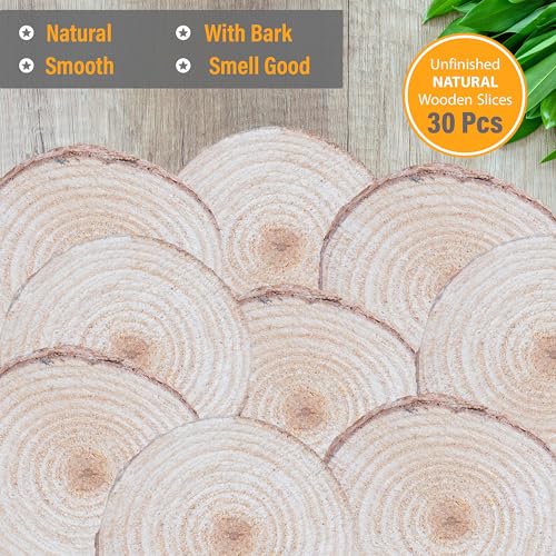Wood Slices in Mesh Bag for Crafts DIY Projects Rustic Wedding Decorations Ornaments Coasters Tags Home Decor