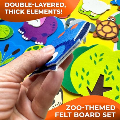 Zoo Felt Board for Toddlers 51 Pcs (51 Count)