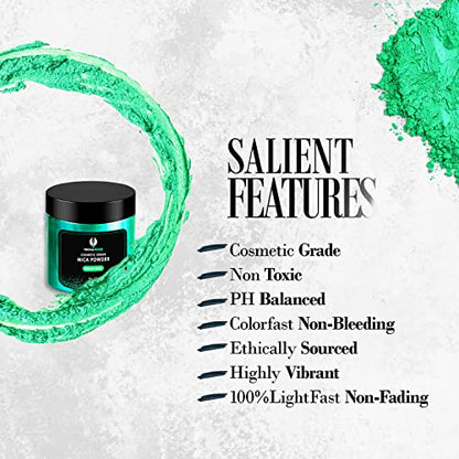 Emerald Green Mica Powder for Epoxy Resin 56g (2 Ounce)