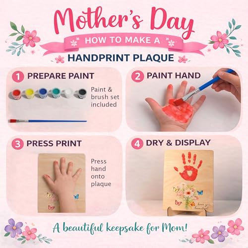 Flower Handprint Plaque For Mother's Day