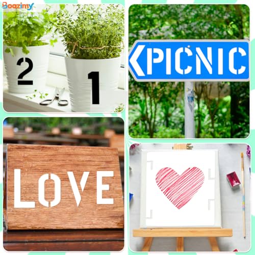 7 Inch 42 Pcs Reusable Letter Number Symbol Stencils (42 Count)