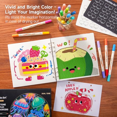 48 Colors Dual Tone Acrylic Paint Markers (24 Count)