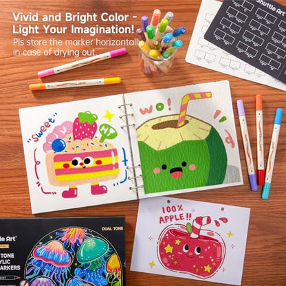 48 Colors Dual Tone Acrylic Paint Markers (24 Count)
