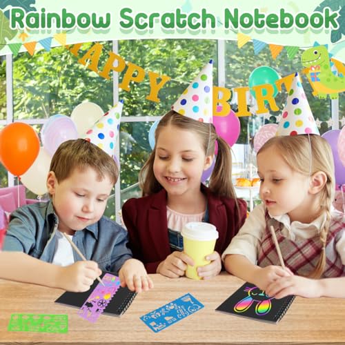 24 Pack Rainbow Scratch Notebook Art Party Favors for Kids
